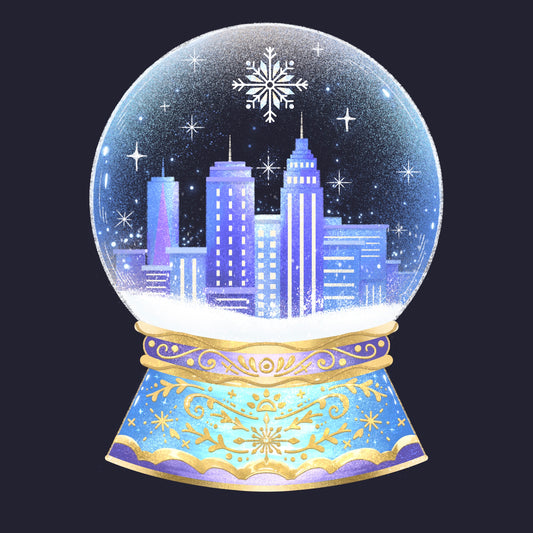 Snow Globe Skyline Sticker